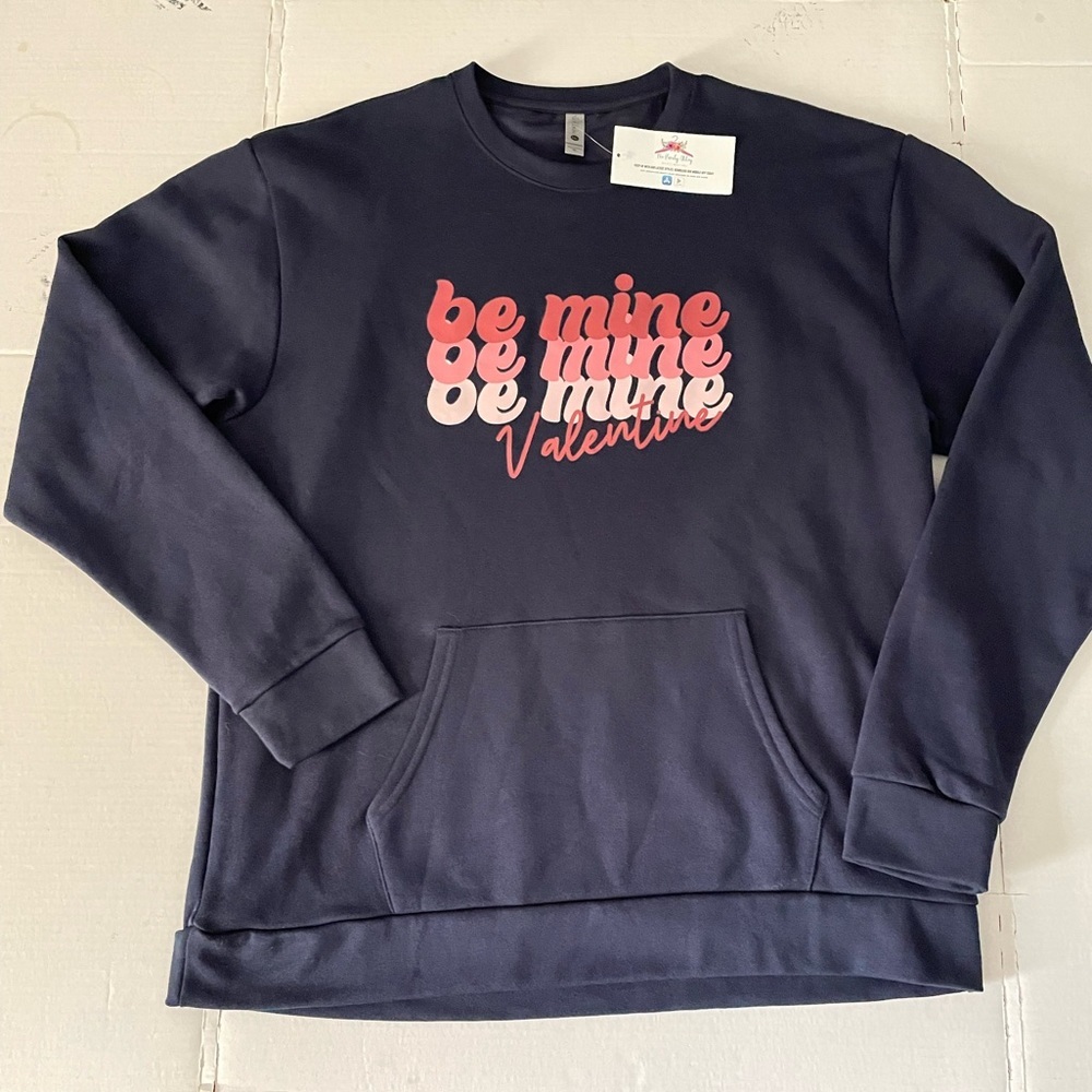 Valentines Retro Be Mine Valentine Matching Couple Women’s Sweatshirt Size XL